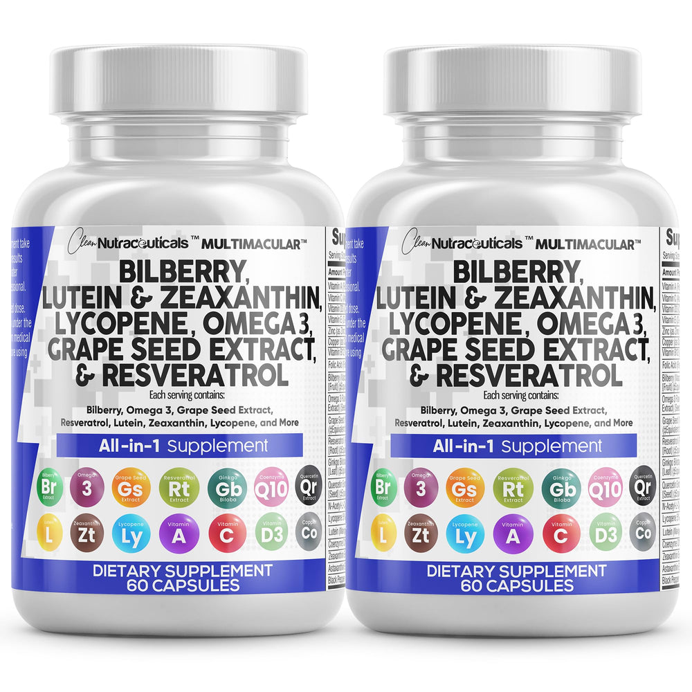 Clean Nutra Eye Vitamins bottle front with bilberry and lutein for daily eye support