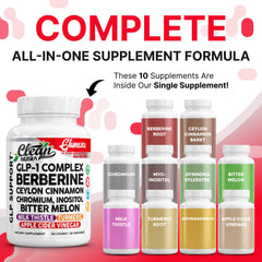 Clean Nutra Glunexa bottle back label with ingredients and dosing guidance