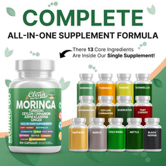 Clean Nutra Moring-Go bottle label shows organic blend details