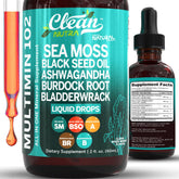 Clean Nutraceuticals Multimin102 bottle with pour cap, highlighting liquid wellness support.