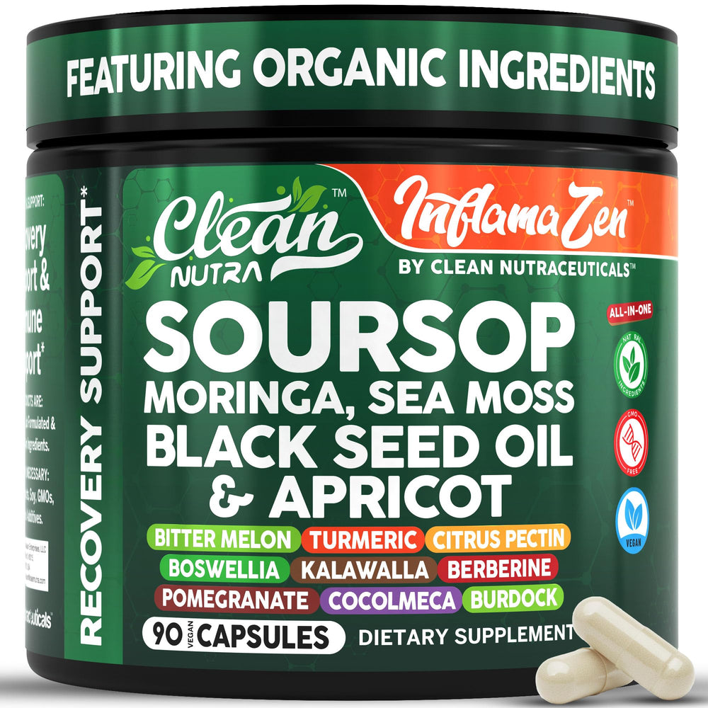 Clean Nutra Soursop bottle—antioxidant-support capsules for daily wellness