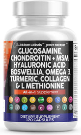 Clean Nutraceuticals Glucosamine Chondroitin MSM 1500mg bottle with capsules supports joint mobility