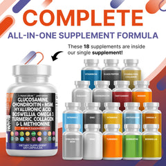 Clean Nutraceuticals glucosamine chondroitin msm bottle highlights mobility benefits.