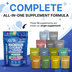 Magnesium glycinate powder being poured into a glass for easy mixing