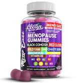 Clean Nutraceuticals Meno Ease bottle with gummies for menopause support and mood balance.