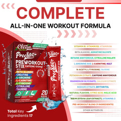 Clean Nutraceuticals Pre Stix powder being dispensed for quick mix