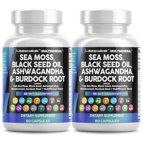 Clean Nutraceuticals sea moss blend bottle front, ideal for daily vitality support.