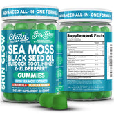 Clean Nutraceuticals Sea Glow Gummies bottle closeup for convenient daily wellness.