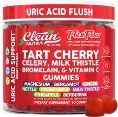 Clean Nutraceuticals tart cherry gummies bottle for convenient daily uric acid support