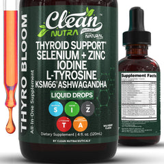 Clean Nutraceuticals Thyro Bloom dropper bottle for precise daily dosing