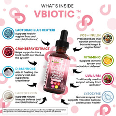 Uva Ursi extract with D-Mannose supports gut and bladder health in VBiotic.