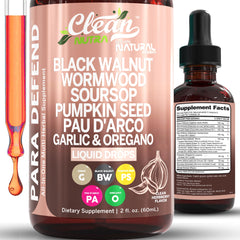 Clean Nutraceuticals Wormwood Drops bottle showcases the herbal blend for gut support.