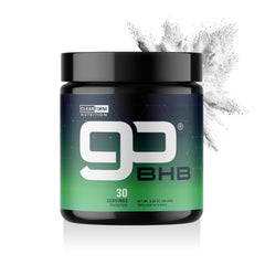 CleanForm Nutrition goBHB bottle pour showing clean energy on demand during workouts