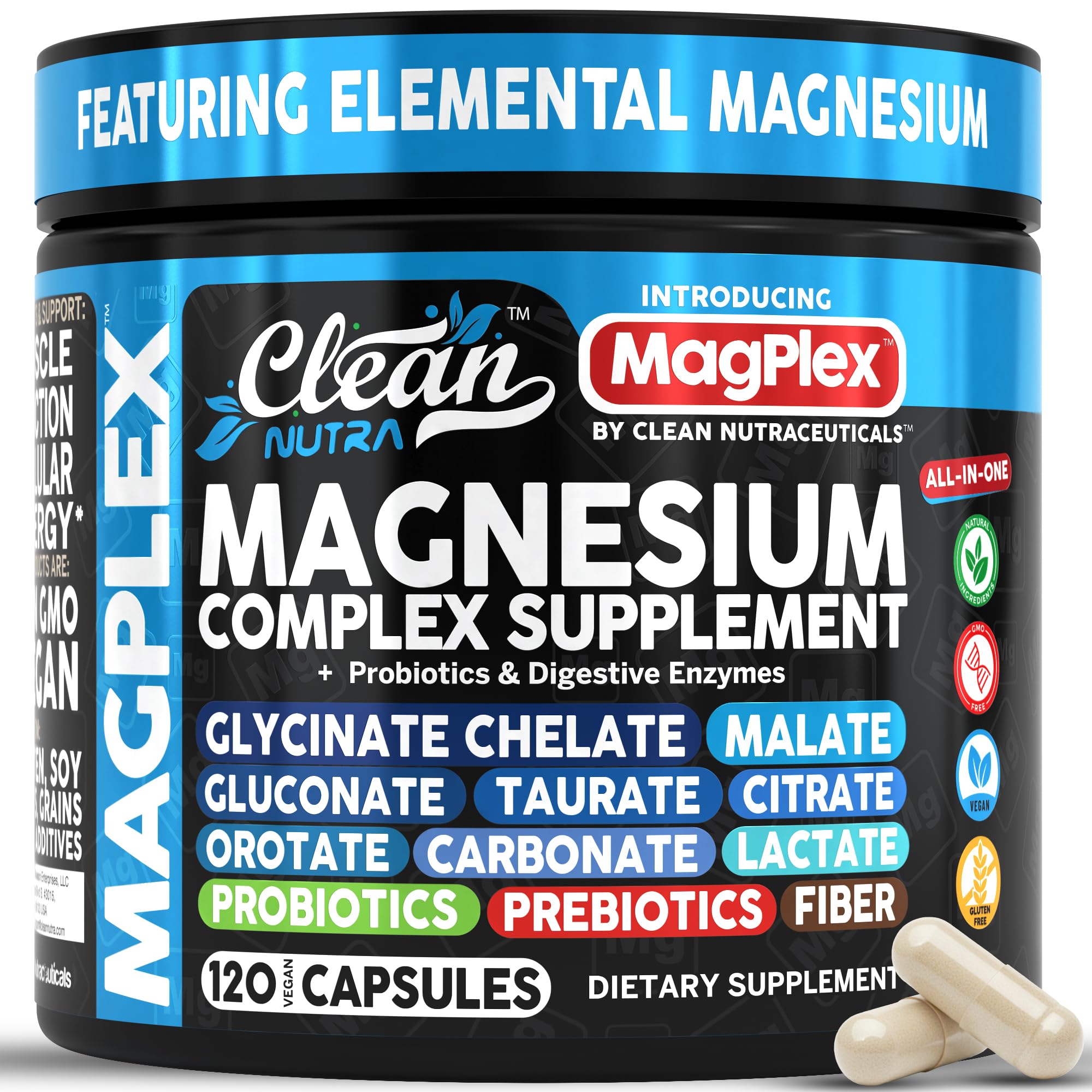 Clean Nutra 8in1 magnesium bottle cap image for easy daily dosing