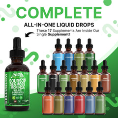 Clean Nutra Sea Moss Drops jar highlighting nutrient-dense greens for overall vitality