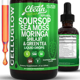 Clean Nutra Soursop Liquid Drops bottle in raspberry lemonade flavor for daily immune support