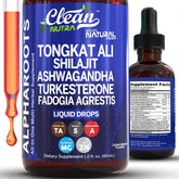 Clean Nutra Tongkat Ali Liquid Drops bottle for convenient daily vitality support.