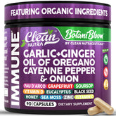 Clean Nutraceuticals garlic-sea-moss capsule for daily vitality and immune support.