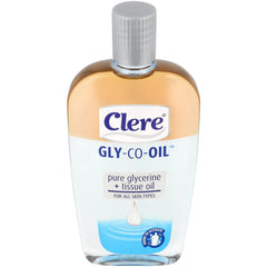 CLERE Gly-Co-Oil applied to skin to help with dehydrated skin and elasticity.