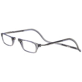 Clic magnetic reading glasses smoke with front magnet connection for quick access.