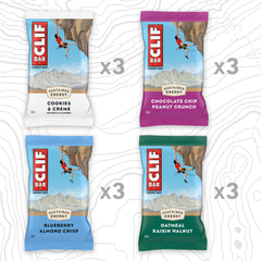 CLIF BAR Chocolate Chip Peanut Crunch bar close up highlights nutty crunch.