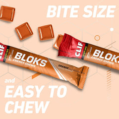Clif Bloks Orange Energy Chews used on the go during runs.