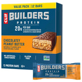 CLIF BUILDERS chocolate peanut butter bar packaging, on-the-go energy for active days