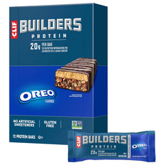 CLIF BUILDERS OREO-Bar front shows Oreo-flavored bar for post-workout fuel