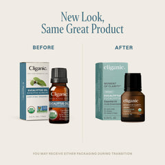 Cliganic eucalyptus oil dropper cap close-up for precise aroma blending.