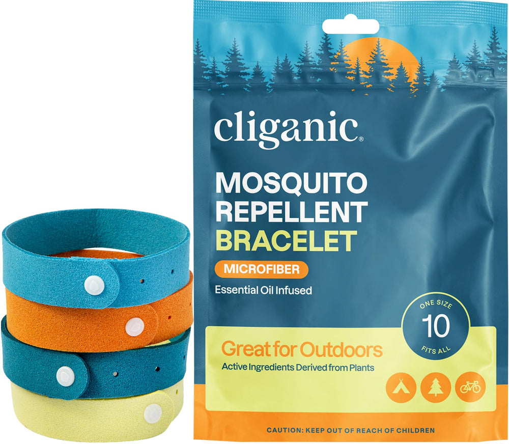 Cliganic mosquito repellent bracelets 20-pack packaging provides outdoor protection.
