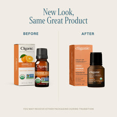 Cliganic Organic Sweet Orange Essential Oil in diffuser setup promises refreshing aroma.