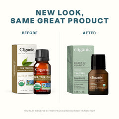 Cliganic Organic Tea Tree Oil diffuser dispense releases a fresh aroma throughout rooms.