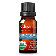 Pure single-ingredient Cliganic eucalyptus oil reinforces natural aroma in blends.