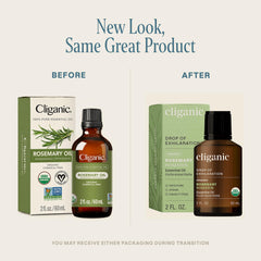 Cliganic rosemary oil bottle for diffuser use and calming ambience
