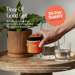 Cliganic Sugar-Free Probiotics Gummies texture close-up showing chewy berry gummy