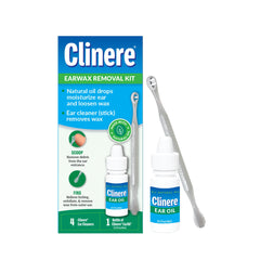 Clinere ear oil conditioner bottle pour showing natural oil for softening earwax