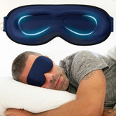 Clomay weighted eye mask in navy with 3D contour for comfortable, pressure-free sleep.