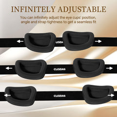 CLOZIAS deep eye socket ergonomic sleep mask design allows eye movement