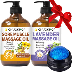 CMGWKBC ginger-arnica oil bottle for soothing sore muscles during massage