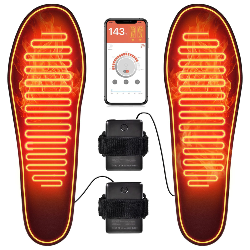 CNaiyunpin heated insole with external battery strapped to the calf for long-lasting warmth outdoors.