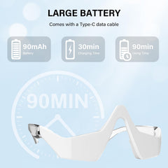 CNBHEABY eye massage mode glasses promote relaxation and circulation around the orbital area.