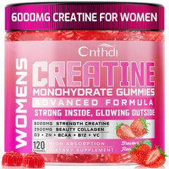 CNFHDI creatine gummies strawberry bottle for convenient pre-workout support.