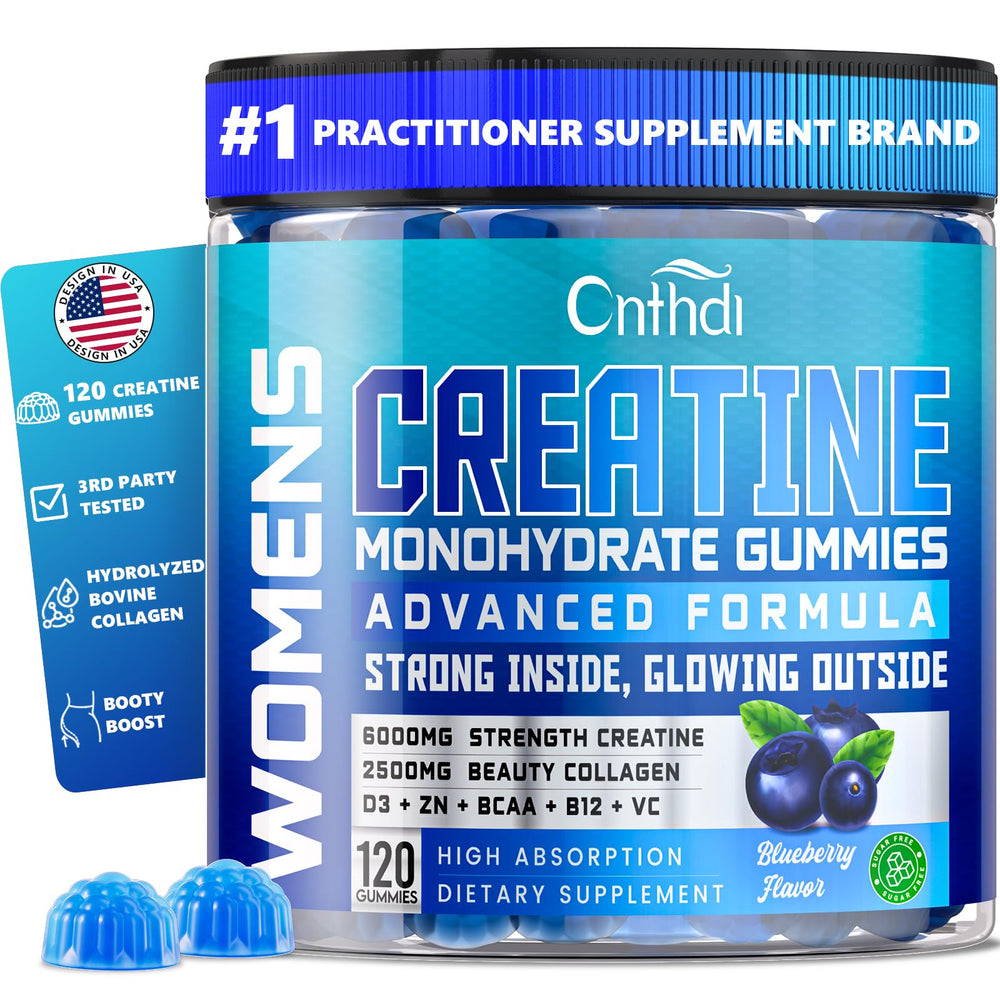 CNFHDI Creatine Monohydrate Gummies bottle for women—convenient daily strength support.