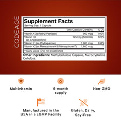 Closeup of Codeage ADK capsules highlighting quality formula