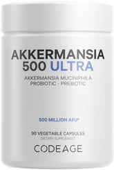 Codeage Akkermansia Muciniphila Ultra bottle shown for daily wellness use