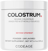 Codeage Bovine Colostrum bottle; unflavored powder easy to mix into beverages.