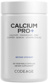 Codeage Calcium Pro+ bottle showing a 4-month supply for daily mineral support