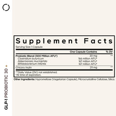 Codeage GLP-1 Probiotic+ capsule inside view highlights convenient one-capsule servings.