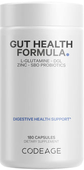 Codeage Gut Health Formula bottle with 60 vegan capsules for ongoing support