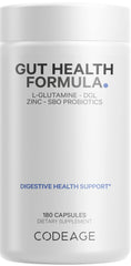 Codeage Gut Health Formula bottle with 60 vegan capsules for ongoing support